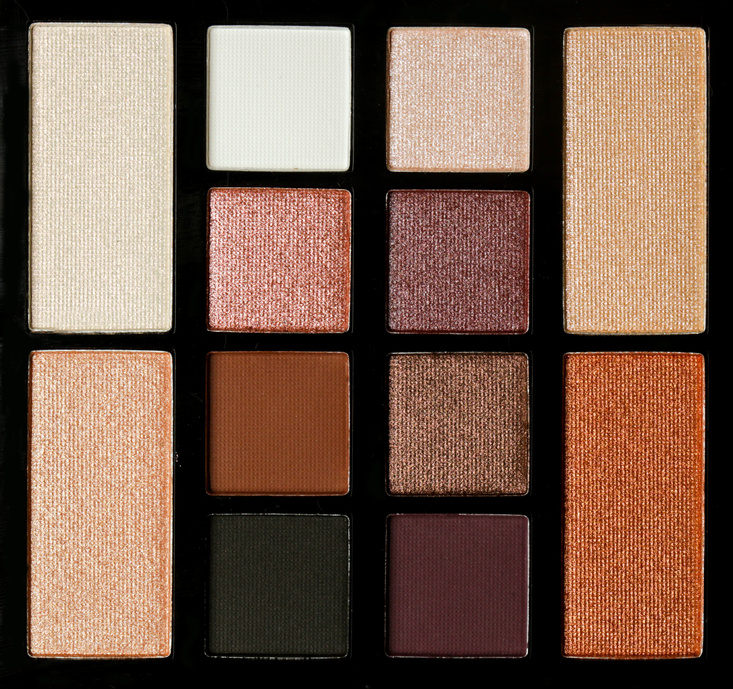 Earth brown tones eyeshadow palette, top view