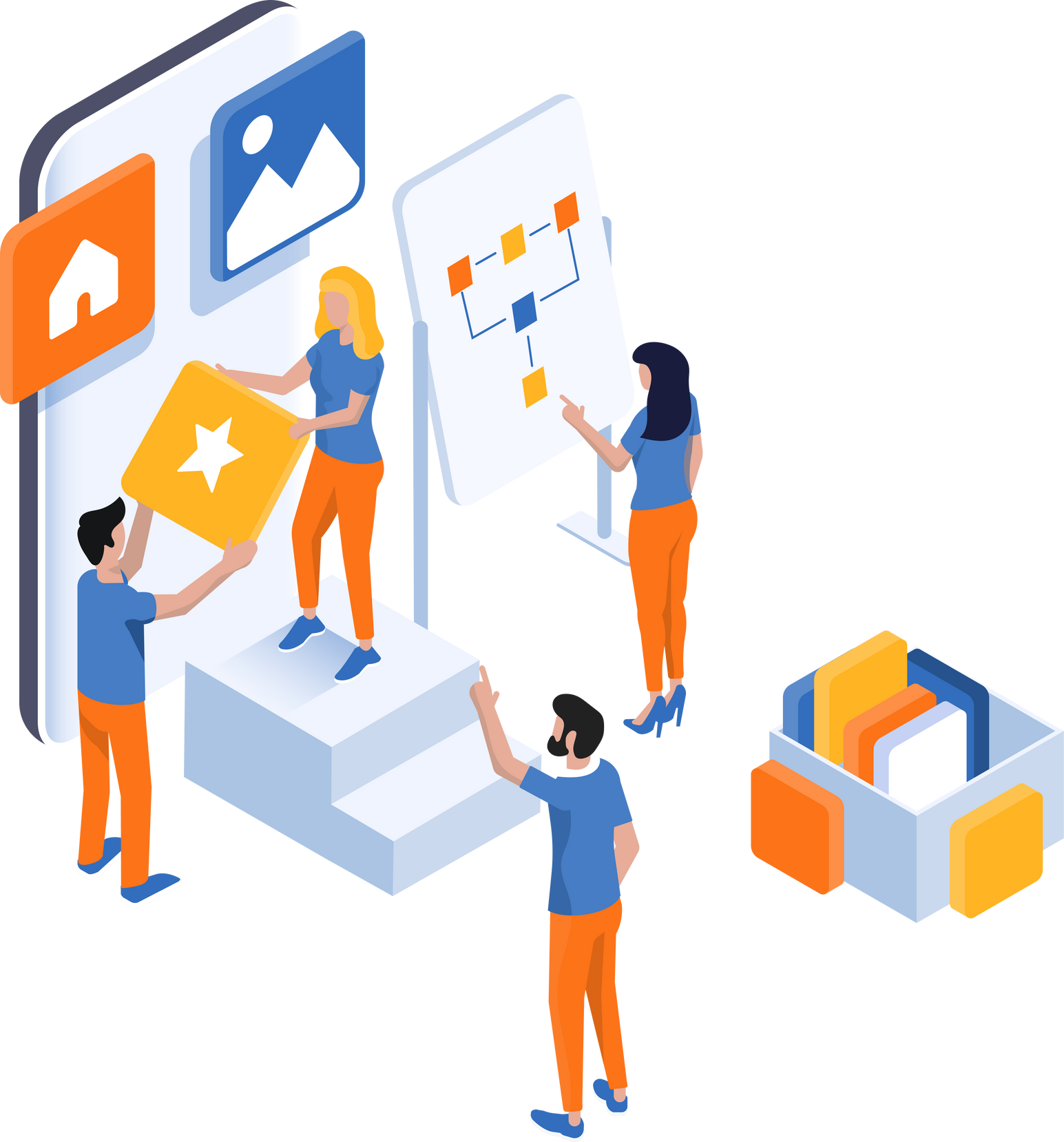 UI UX Design Isometric Business Illustration Concept